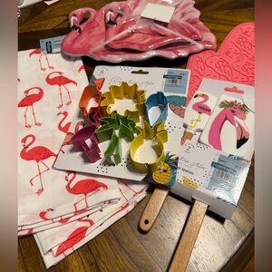Flamingo Themed Kitchen Gift Set Housewarming Wedding Shower Hostess Gifts